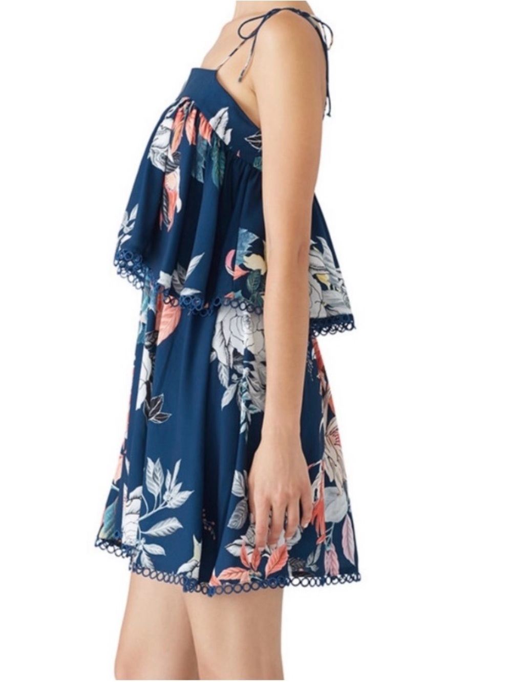 Wish Australia Nordstroms Navy Floral Spaghetti Strap dress Large AU 14 - Picture 2 of 16